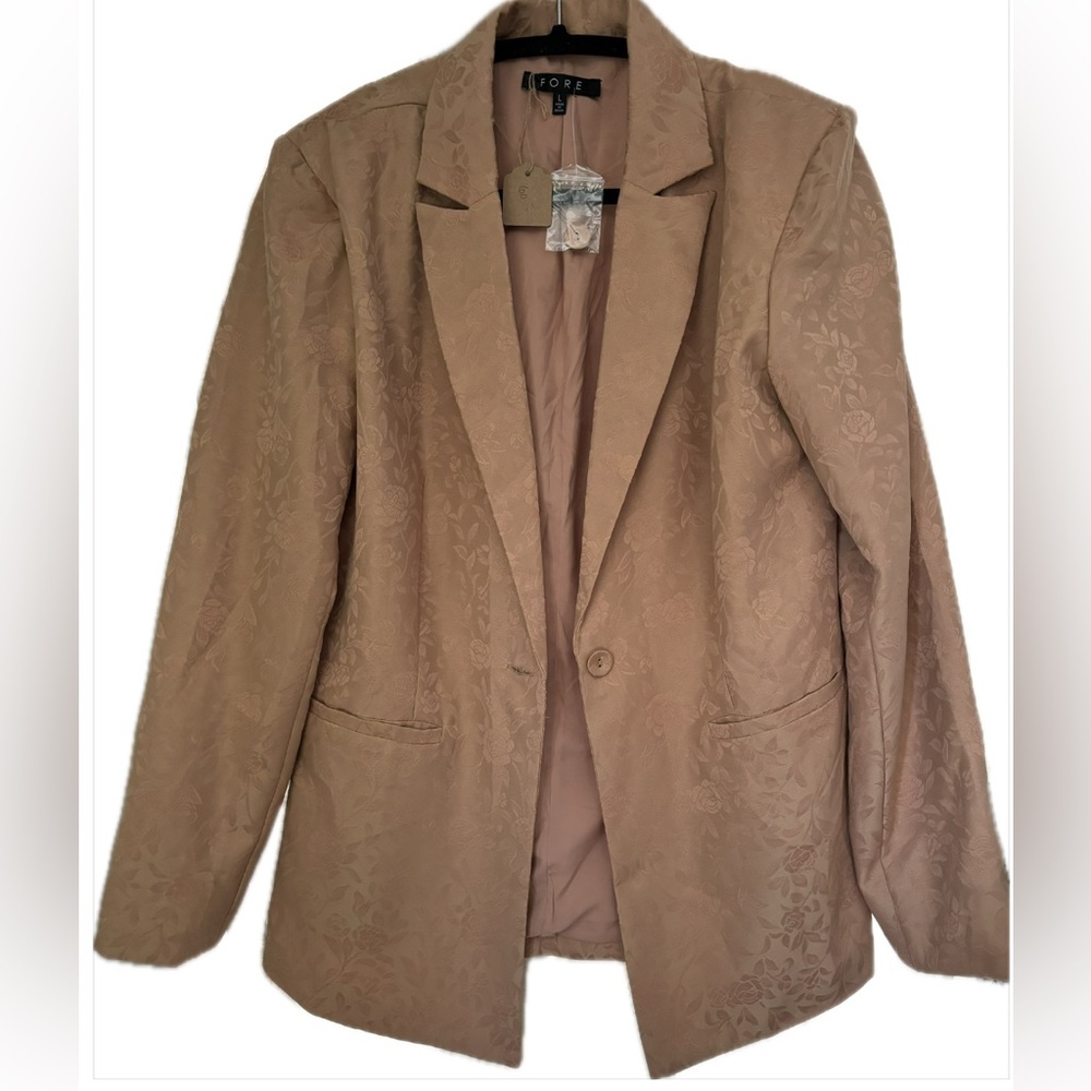 Fore (NWT) Rose Gold Floral Women's Blazer in a size Large